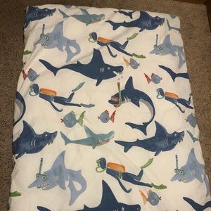 Pottery Barn kids toddler duvet and cover - shark